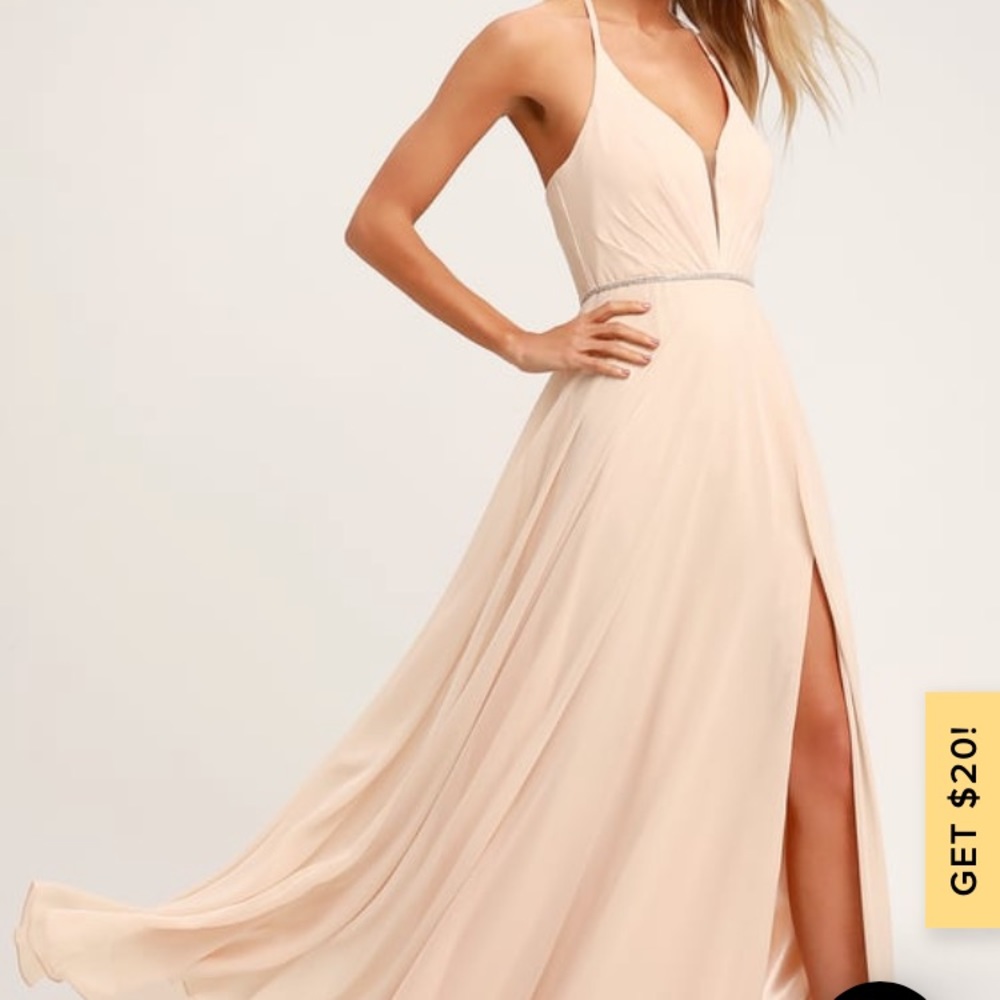 Nude maxi dress